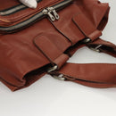 Chloe Betty Hand Bag Leather Brown Silver gold Auth BA1940-6