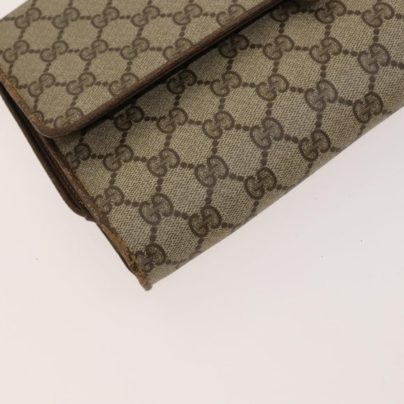 GUCCI GG Supreme Shoulder Bag PVC Beige Gold 904 02 050 Auth BA1943