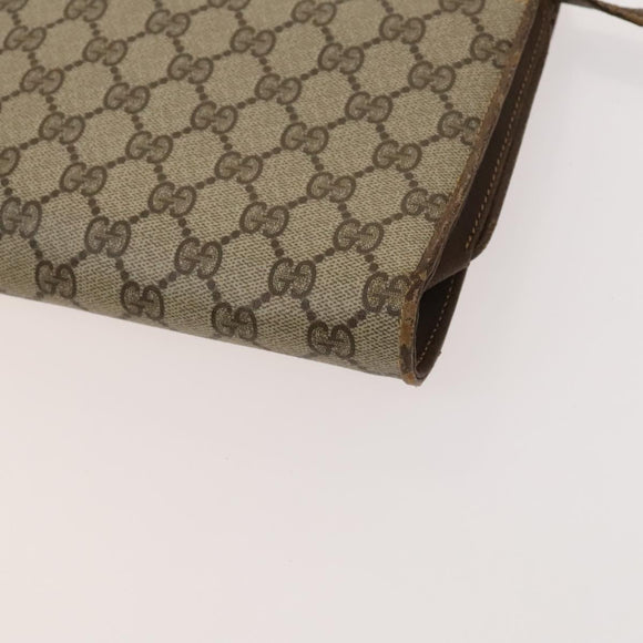 GUCCI GG Supreme Shoulder Bag PVC Beige Gold 904 02 050 Auth BA1943