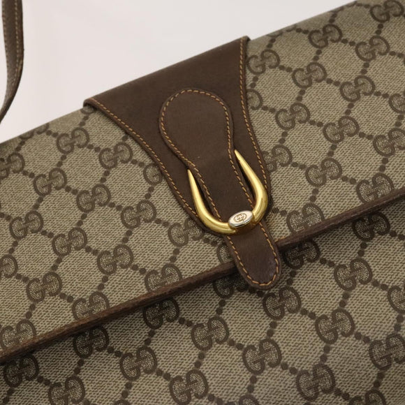 GUCCI GG Supreme Shoulder Bag PVC Beige Gold 904 02 050 Auth BA1943