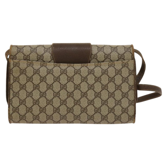 GUCCI GG Supreme Shoulder Bag PVC Beige Gold 904 02 050 Auth BA1943