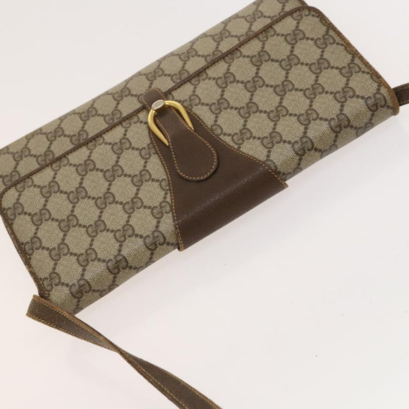 GUCCI GG Supreme Shoulder Bag PVC Beige Gold 904 02 050 Auth BA1943