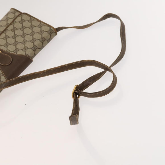 GUCCI GG Supreme Shoulder Bag PVC Beige Gold 904 02 050 Auth BA1943