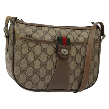 GUCCI GG Supreme Web Sherry Line Shoulder Bag PVC Beige 89 02 032 Auth BA1944