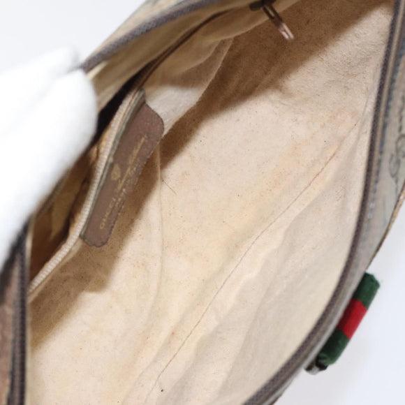 GUCCI GG Supreme Web Sherry Line Shoulder Bag PVC Beige 89 02 032 Auth BA1944