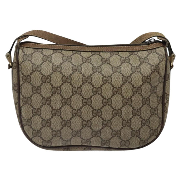 GUCCI GG Supreme Web Sherry Line Shoulder Bag PVC Beige 89 02 032 Auth BA1944