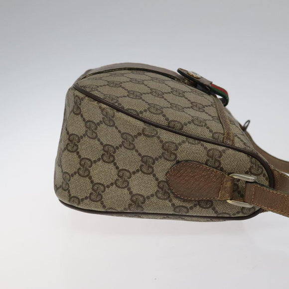 GUCCI GG Supreme Web Sherry Line Shoulder Bag PVC Beige 89 02 032 Auth BA1944