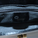 GUCCI Shoulder Bag Enamel Black Gold 007 3444 0282 Auth BA1950-17