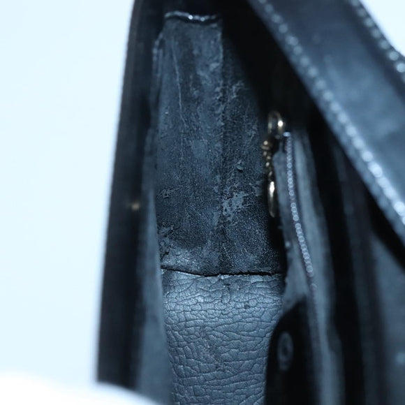 GUCCI Shoulder Bag Enamel Black Gold 007 3444 0282 Auth BA1950