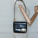 GUCCI Shoulder Bag Enamel Black Gold 007 3444 0282 Auth BA1950-20