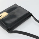 GUCCI Shoulder Bag Enamel Black Gold 007 3444 0282 Auth BA1950-6