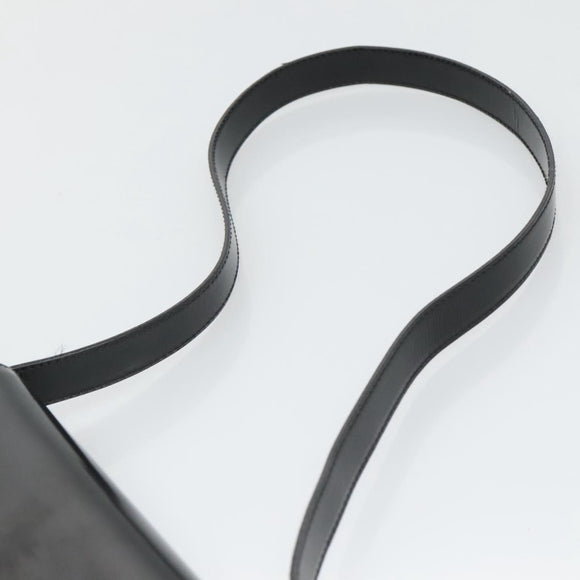 GUCCI Shoulder Bag Enamel Black Gold 007 3444 0282 Auth BA1950