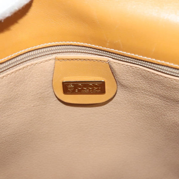 GUCCI Shoulder Bag Canvas Leather Beige 007 261 0074 Auth BA1953