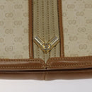 GUCCI Micro GG Supreme Shoulder Bag PVC White Gold Auth BA1955-17