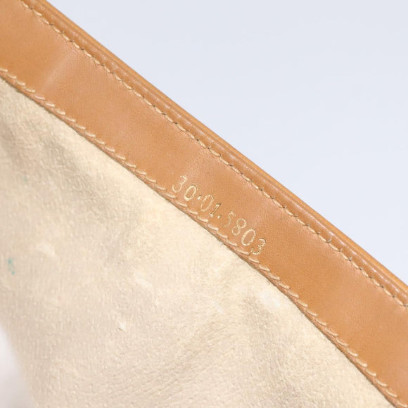 GUCCI Micro GG Supreme Shoulder Bag PVC White Gold Auth BA1955