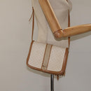 GUCCI Micro GG Supreme Shoulder Bag PVC White Gold Auth BA1955-22