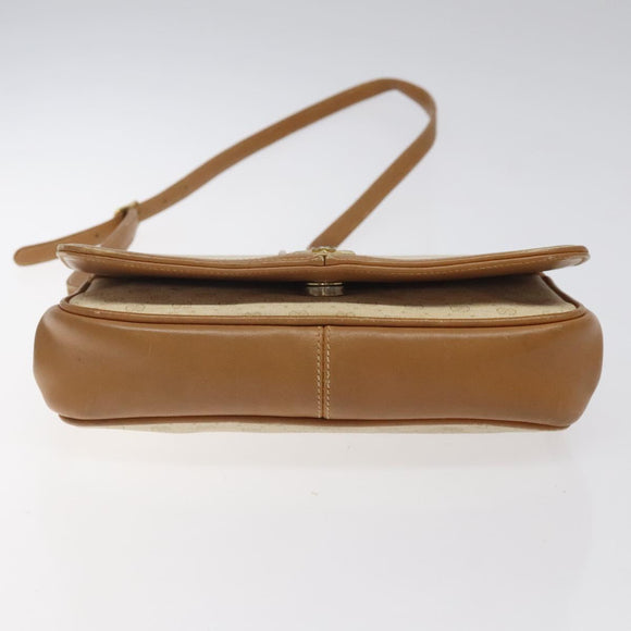 GUCCI Micro GG Supreme Shoulder Bag PVC White Gold Auth BA1955