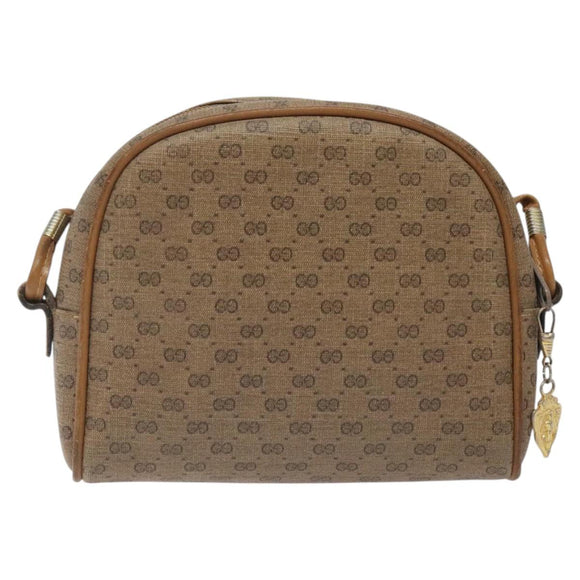 GUCCI Micro GG Supreme Shoulder Bag PVC Beige Auth BA1956