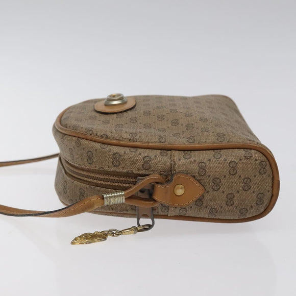 GUCCI Micro GG Supreme Shoulder Bag PVC Beige Auth BA1956