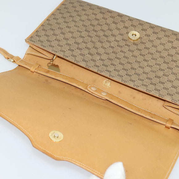 GUCCI Micro GG Supreme Shoulder Bag PVC Beige Gold Auth BA1958