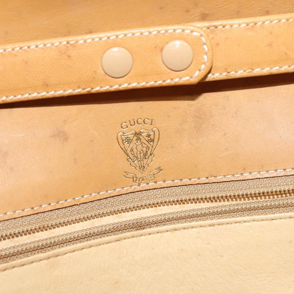 GUCCI Micro GG Supreme Shoulder Bag PVC Beige Gold Auth BA1958