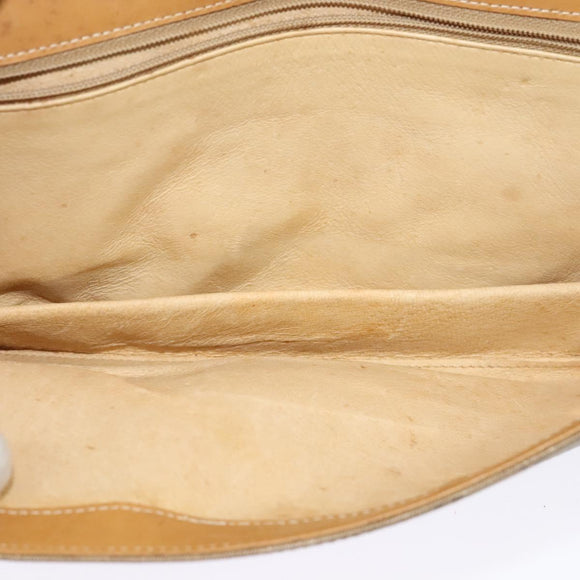 GUCCI Micro GG Supreme Shoulder Bag PVC Beige Gold Auth BA1958