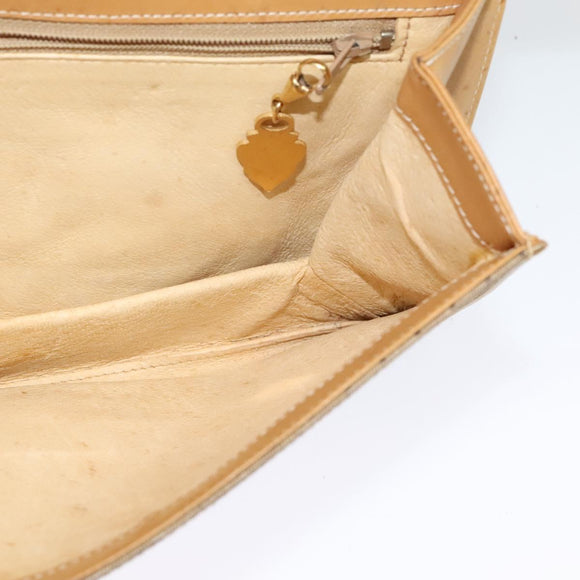 GUCCI Micro GG Supreme Shoulder Bag PVC Beige Gold Auth BA1958