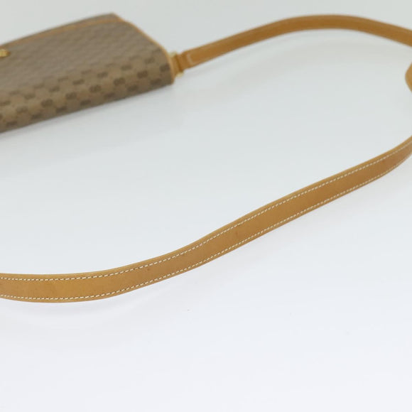 GUCCI Micro GG Supreme Shoulder Bag PVC Beige Gold Auth BA1958