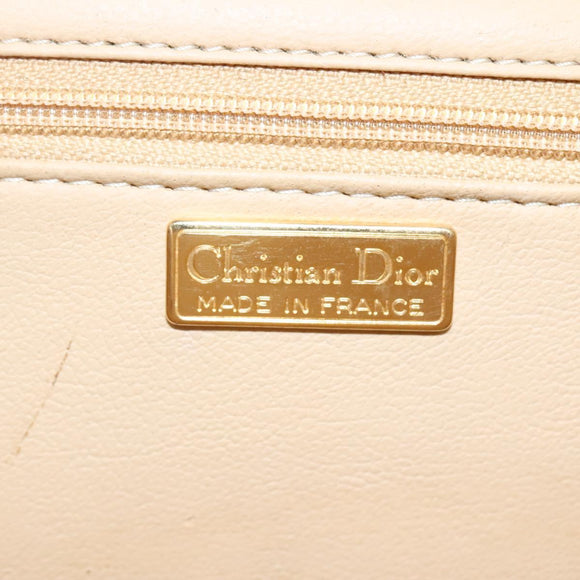 Christian Dior Shoulder Bag Leather Beige Auth BA196