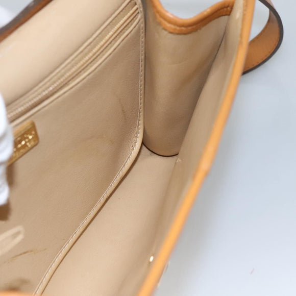 Christian Dior Shoulder Bag Leather Beige Auth BA196