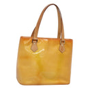 LOUIS VUITTON Monogram Vernis Houston Hand Bag Beige M91004 LV Auth BA1969-1