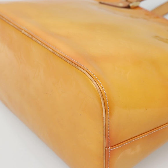 LOUIS VUITTON Monogram Vernis Houston Hand Bag Beige M91004 LV Auth BA1969