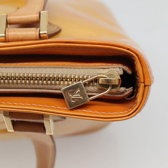 LOUIS VUITTON Monogram Vernis Houston Hand Bag Beige M91004 LV Auth BA1969