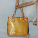 LOUIS VUITTON Monogram Vernis Houston Hand Bag Beige M91004 LV Auth BA1969-21