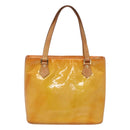 LOUIS VUITTON Monogram Vernis Houston Hand Bag Beige M91004 LV Auth BA1969-3