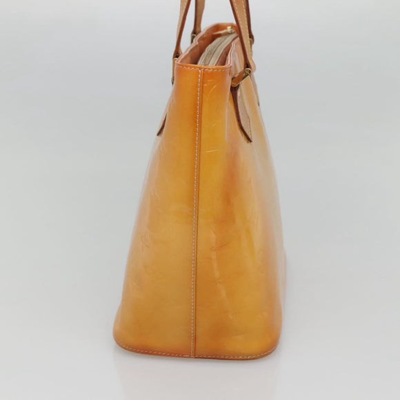 LOUIS VUITTON Monogram Vernis Houston Hand Bag Beige M91004 LV Auth BA1969