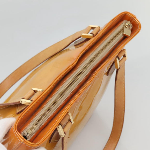 LOUIS VUITTON Monogram Vernis Houston Hand Bag Beige M91004 LV Auth BA1969