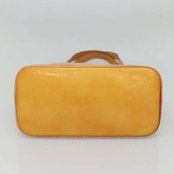 LOUIS VUITTON Monogram Vernis Houston Hand Bag Beige M91004 LV Auth BA1969