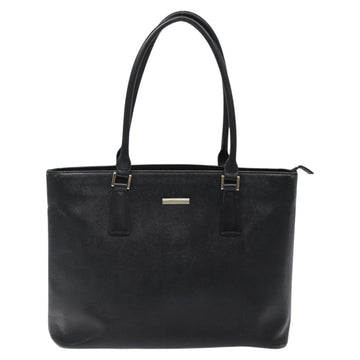 BURBERRY Tote Bag Leather Black Silver Auth BA1979 - 0