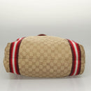 GUCCI GG Canvas Sherry Line Tote Bag Beige Red 189669 Auth BA1983-10