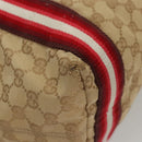 GUCCI GG Canvas Sherry Line Tote Bag Beige Red 189669 Auth BA1983-11