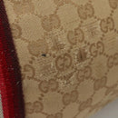 GUCCI GG Canvas Sherry Line Tote Bag Beige Red 189669 Auth BA1983-4