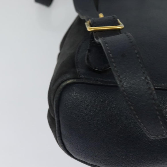 GUCCI Bamboo Backpack Suede Leather Navy Gold 003 1956 0030 Auth BA1984