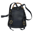 GUCCI Bamboo Backpack Suede Leather Navy Gold 003 1956 0030 Auth BA1984-2