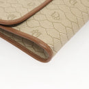 Christian Dior Honeycomb Canvas Chain Shoulder Bag PVC Beige Gold Auth BA1990-9