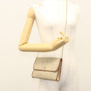 Christian Dior Honeycomb Canvas Chain Shoulder Bag PVC Beige Gold Auth BA1990-22