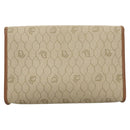 Christian Dior Honeycomb Canvas Chain Shoulder Bag PVC Beige Gold Auth BA1990-2