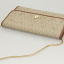 Christian Dior Honeycomb Canvas Chain Shoulder Bag PVC Beige Gold Auth BA1990-6