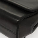 Salvatore Ferragamo Chain Shoulder Bag Leather Black Gold Auth BA1992-15