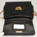 Salvatore Ferragamo Chain Shoulder Bag Leather Black Gold Auth BA1992-10